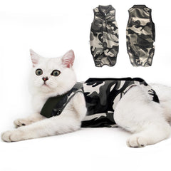 DOTON tenue-recup-chat-apres-chirurgie camouflage, protège les zones sensibles avec confort.