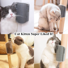 Brosse Double 2 C pour coin de mur: douceur et massage pour le pelage.