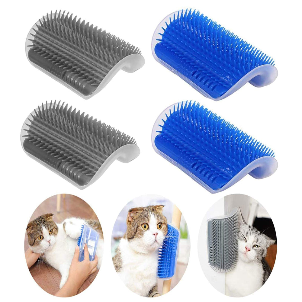Brosse Double 2 C: ensemble de 4 brosses d’angle pour chats, pratique et polyvalent.