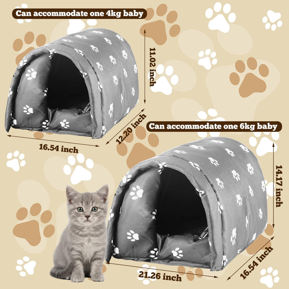 DoubleFill: abri chat exterieur gris imperméable, protection fiable contre pluie et vent.