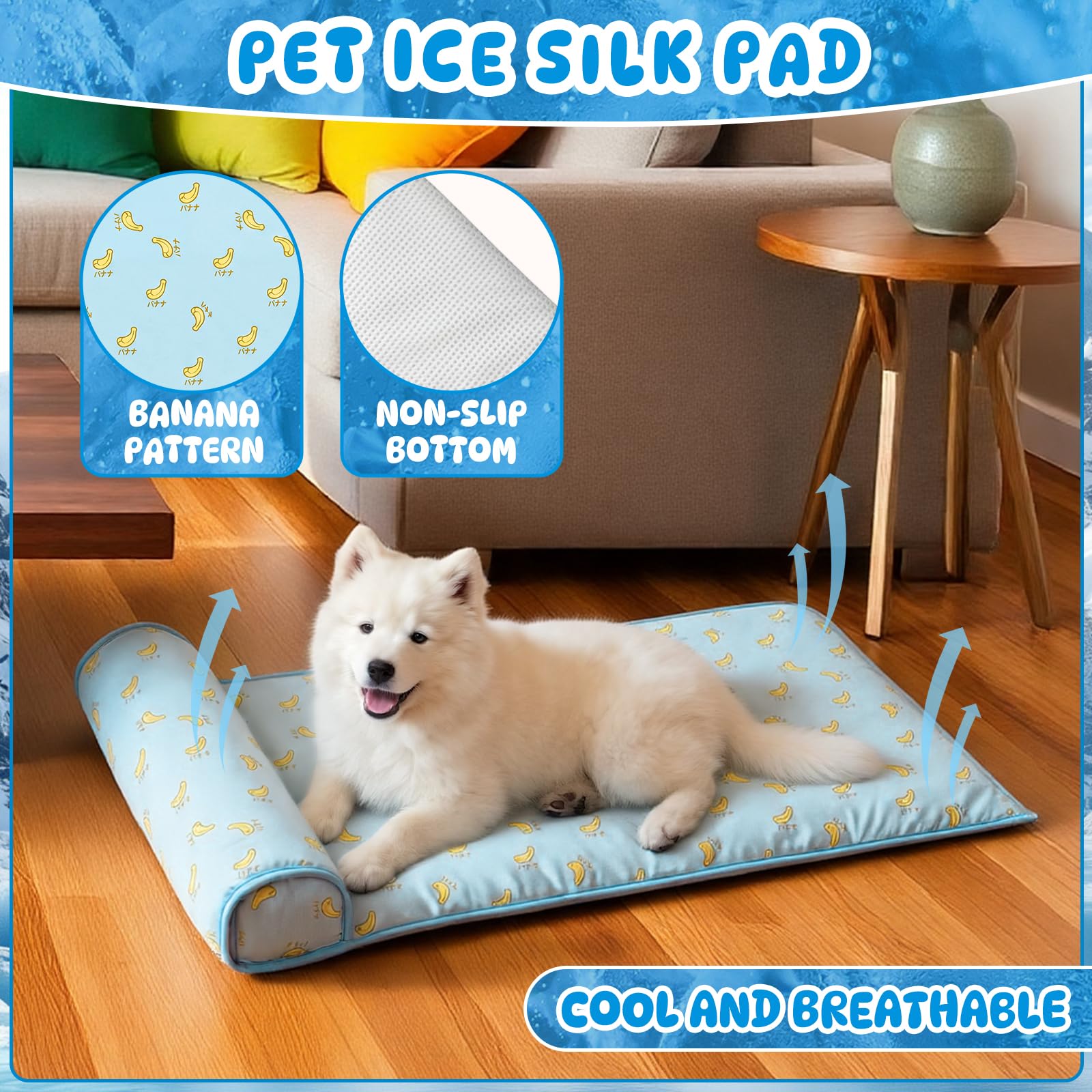 Oreiller intégré sur tapis DoubleFill bleu, soutien tête et cou