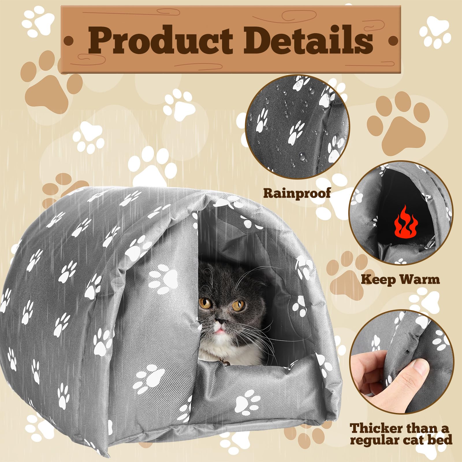 DoubleFill: refuge chat hivernal en PVC imperméable, confort isolé par temps froid.
