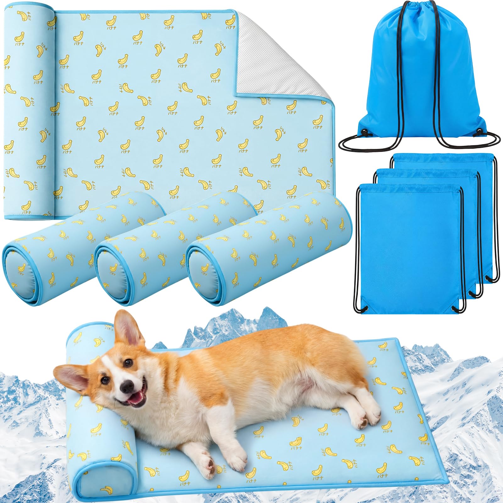 DoubleFill tapis refroidissant bleu, vue avant, aide à rester au frais