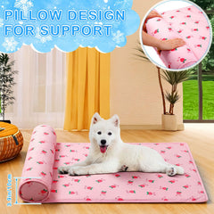 DoubleFill tapis pour chien rose, idéal lors des sorties estivales.