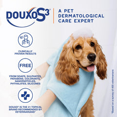 Poil doux et brillant après Douxo S3 Pyo Pads.
