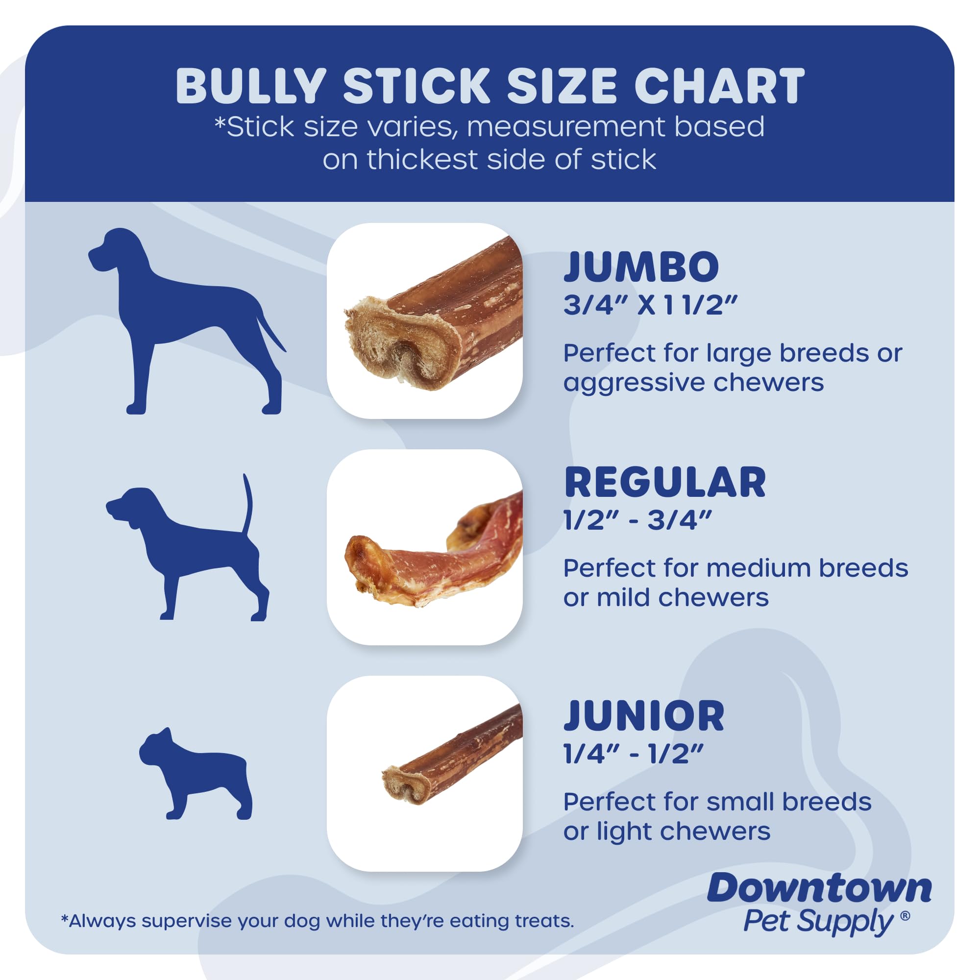 Bully-sticks Downtown Pet Supply odeur faible, option d’intérieur pratique.