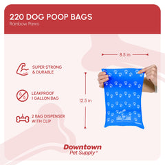 Downtown Pet Supply sacs déjections faciles à déchirer d'une main.