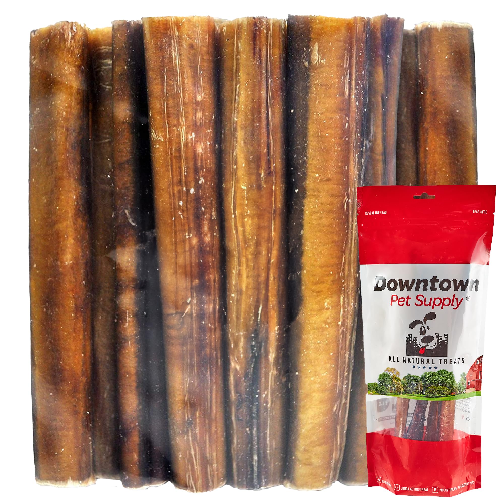 Downtown Pet Supply Jumbo Bully Stick 12 pouces, mastication longue pour chiens forts.