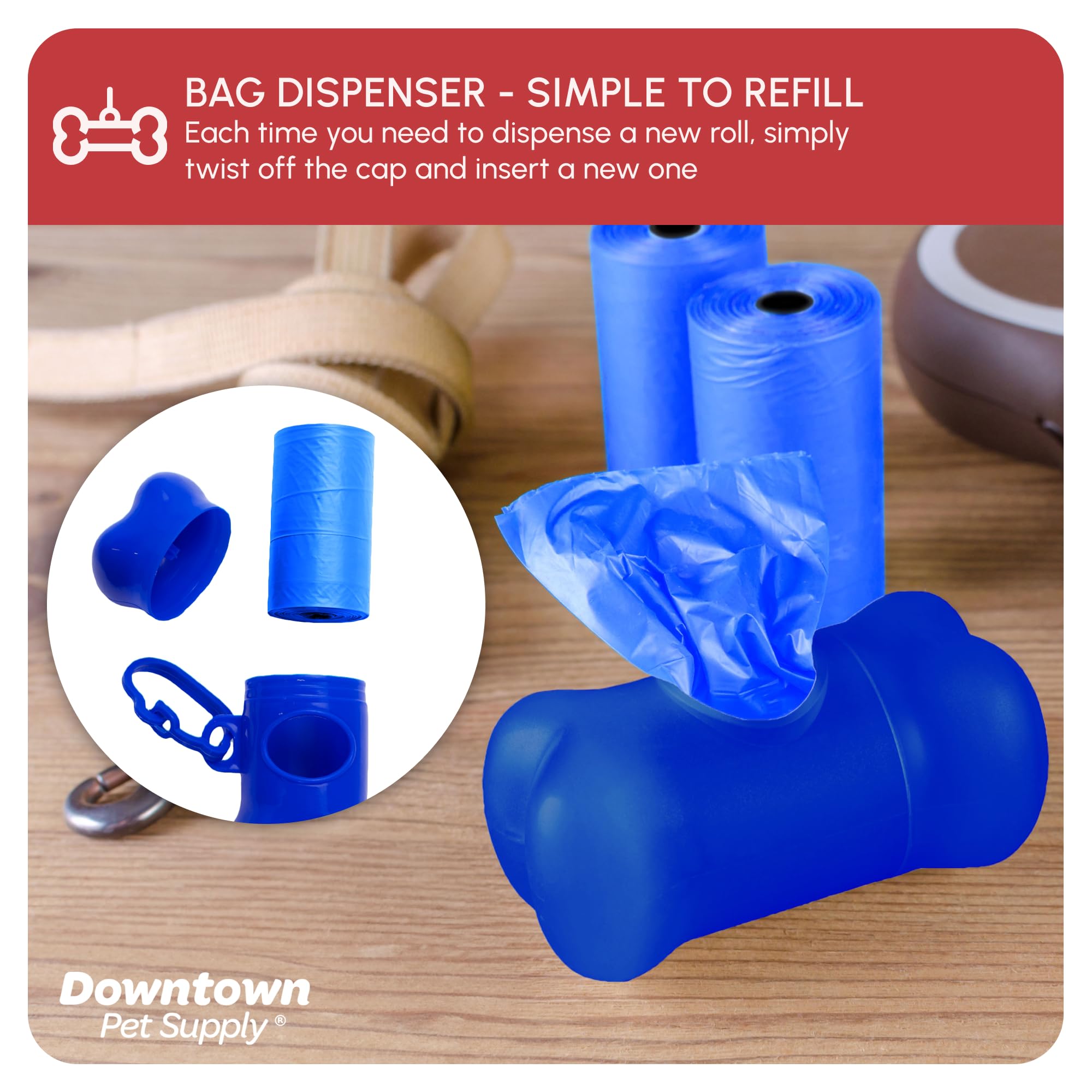 Downtown Pet Supply sacs-poubelle polyvalents pour déchets domestiques et petits besoins.