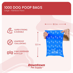 Sacs-poubelle Downtown Pet Supply imperméables 12,5x8,5 pour balades propres.