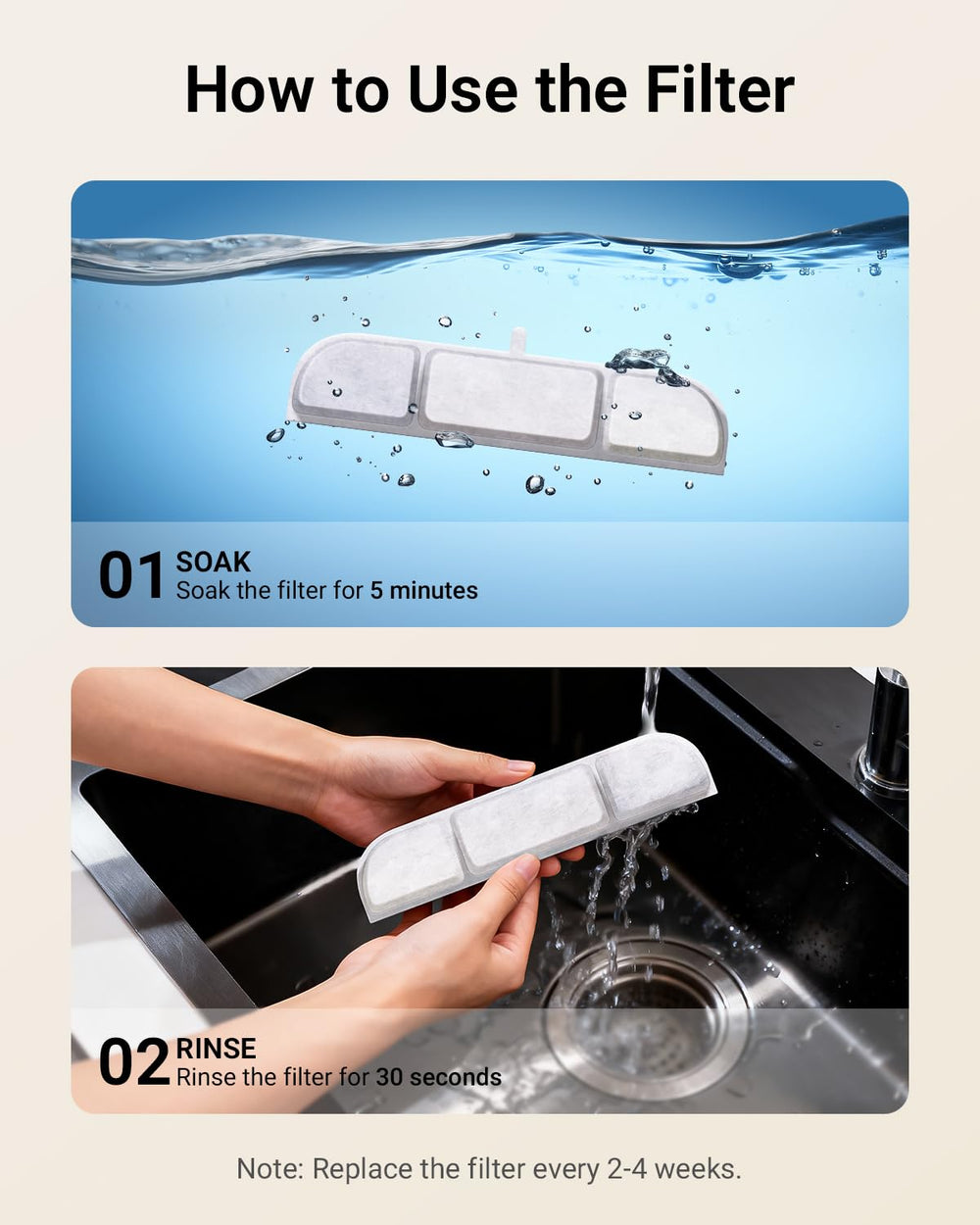 Ensemble filtre inclus DPWFP6 pour remplacement pratique