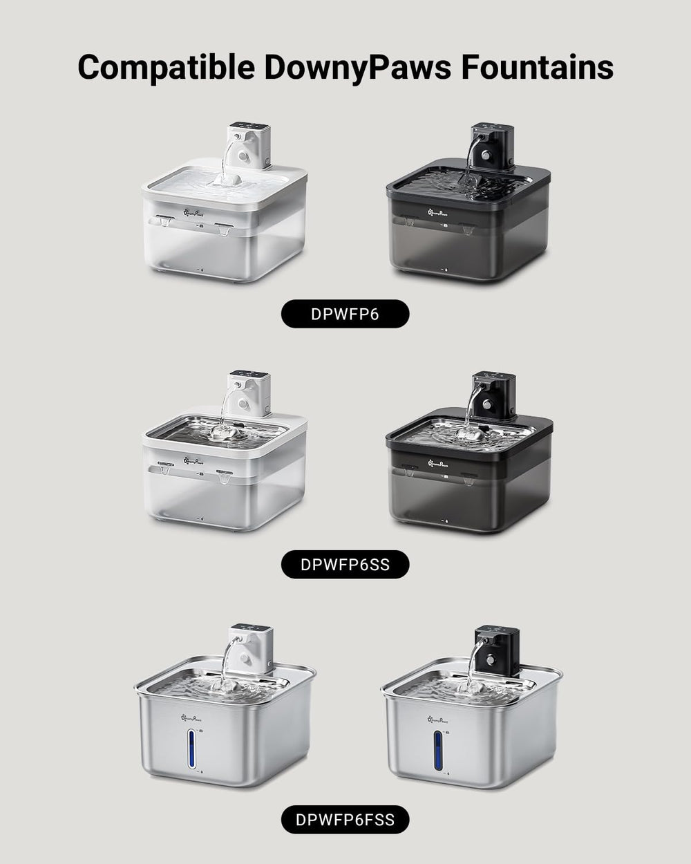 DownyPaws DPWFP6: éponges pré-filtre pour filtration efficace du réservoir