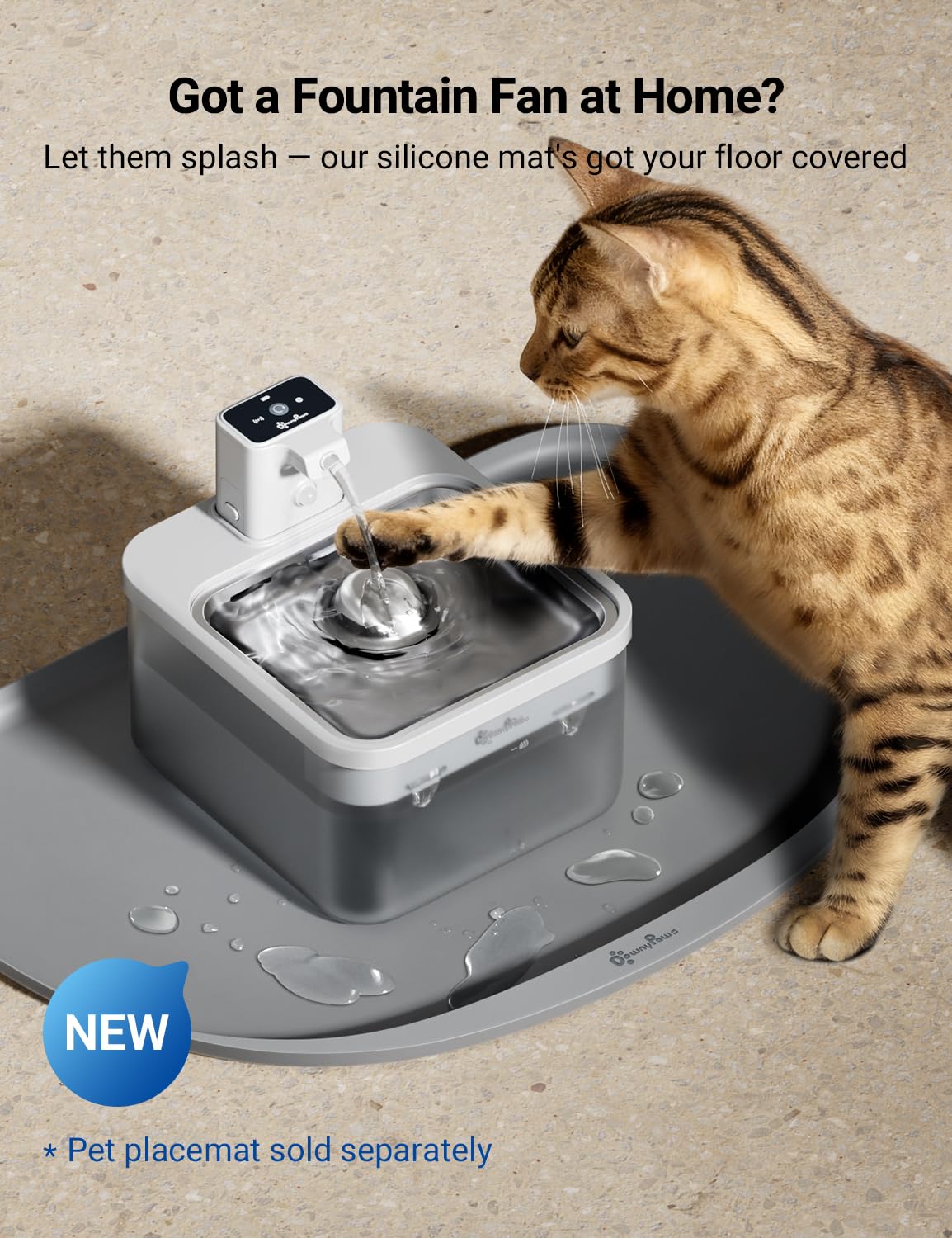Filtration cinq niveaux DownyPaws, eau plus fraîche et pure.