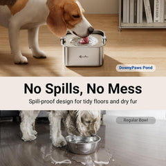 Flotteur en acier inox DownyPaws contrôle le flux du bol d eau