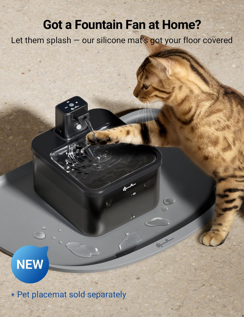 DownyPaws Fontaine Chat – six filtres inclus pour filtration continue et eau claire.