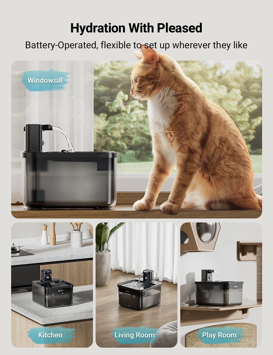 DownyPaws Fontaine Chat – filtration en 5 étapes pour eau plus fraîche.