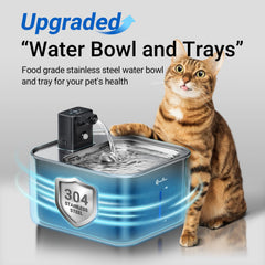 Fontaine chat sans fil DownyPaws, installation flexible pour hydratation pratique.