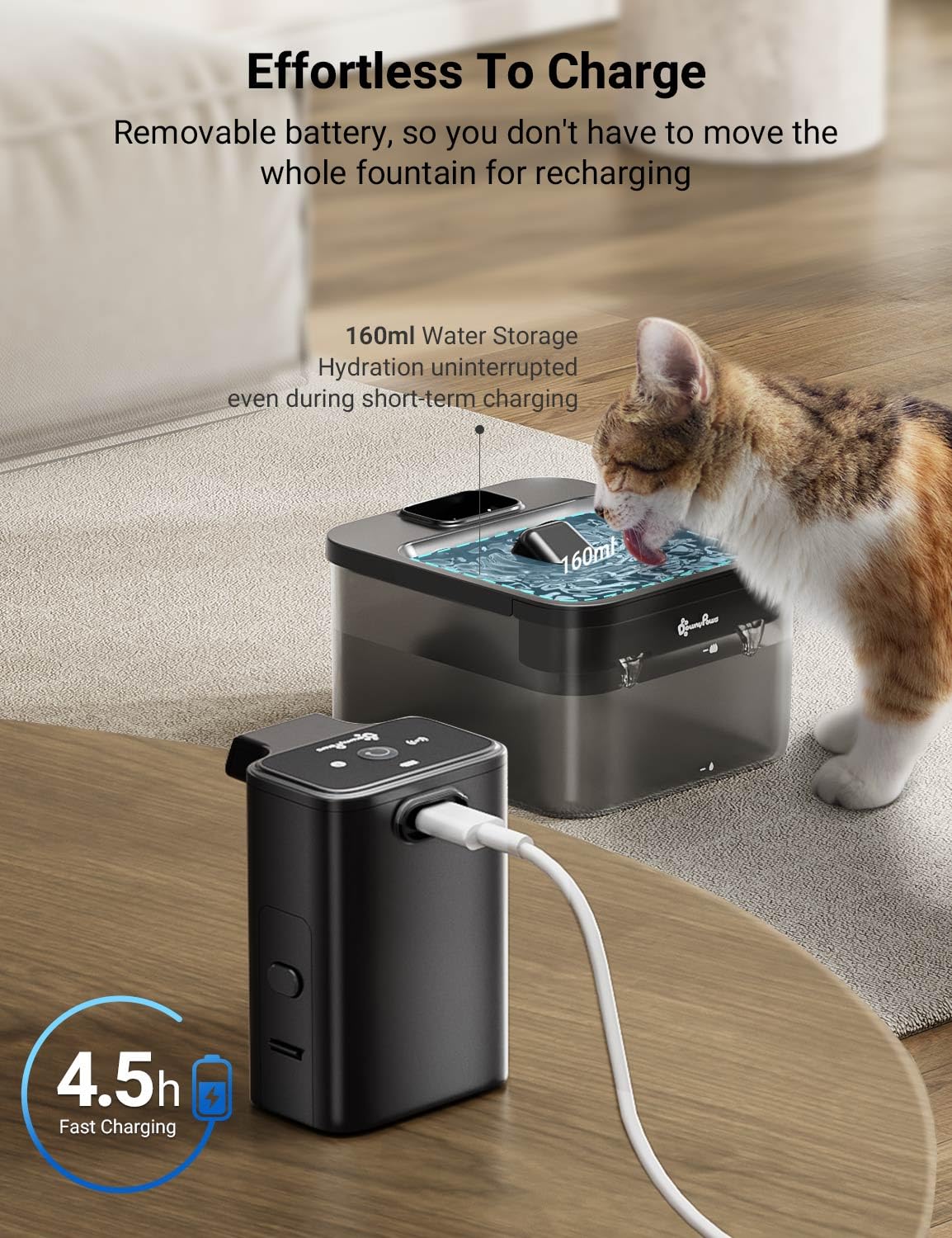 DownyPaws fontaine-eau-chat-sans-bpa assure des matériaux sûrs.