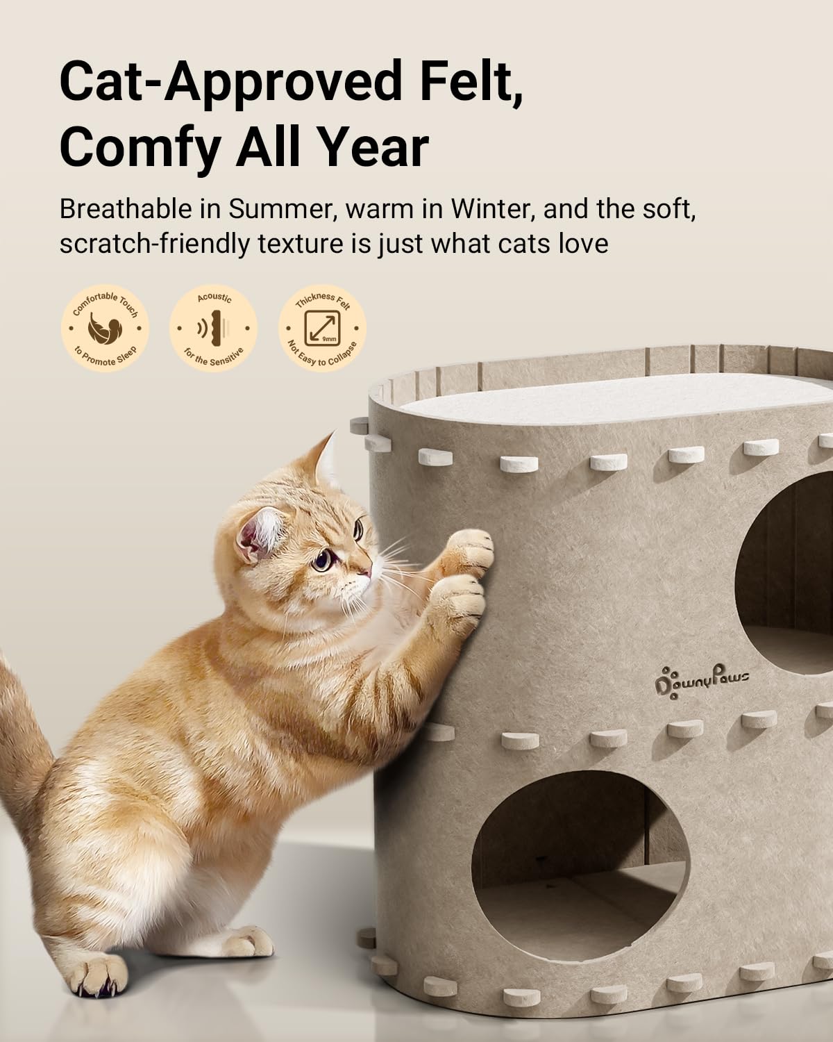 DownyPaws ouvertes inferieures doubles chateau chat facilite le jeu