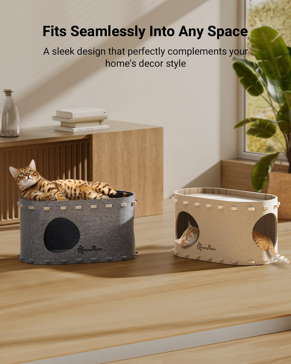 DownyPaws PeekaPurr structure-simple: montage rapide et durabilité jusqu'à 10 kg.