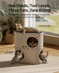 DownyPaws perchoirs feut chateau chat toit offrant vue et detente