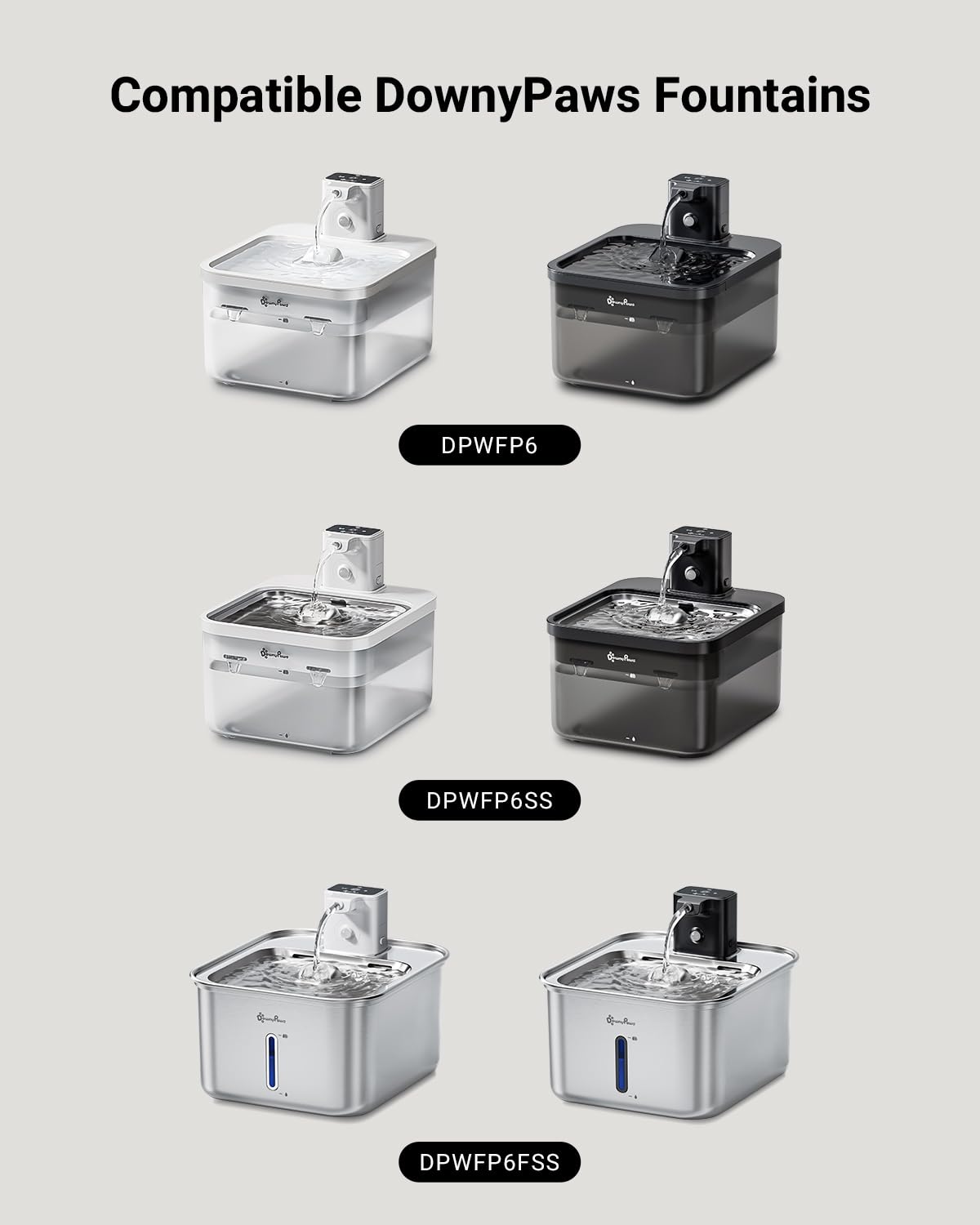 DownyPaws pré-filtre éponges – éliminent particules fines pour eau limpide.