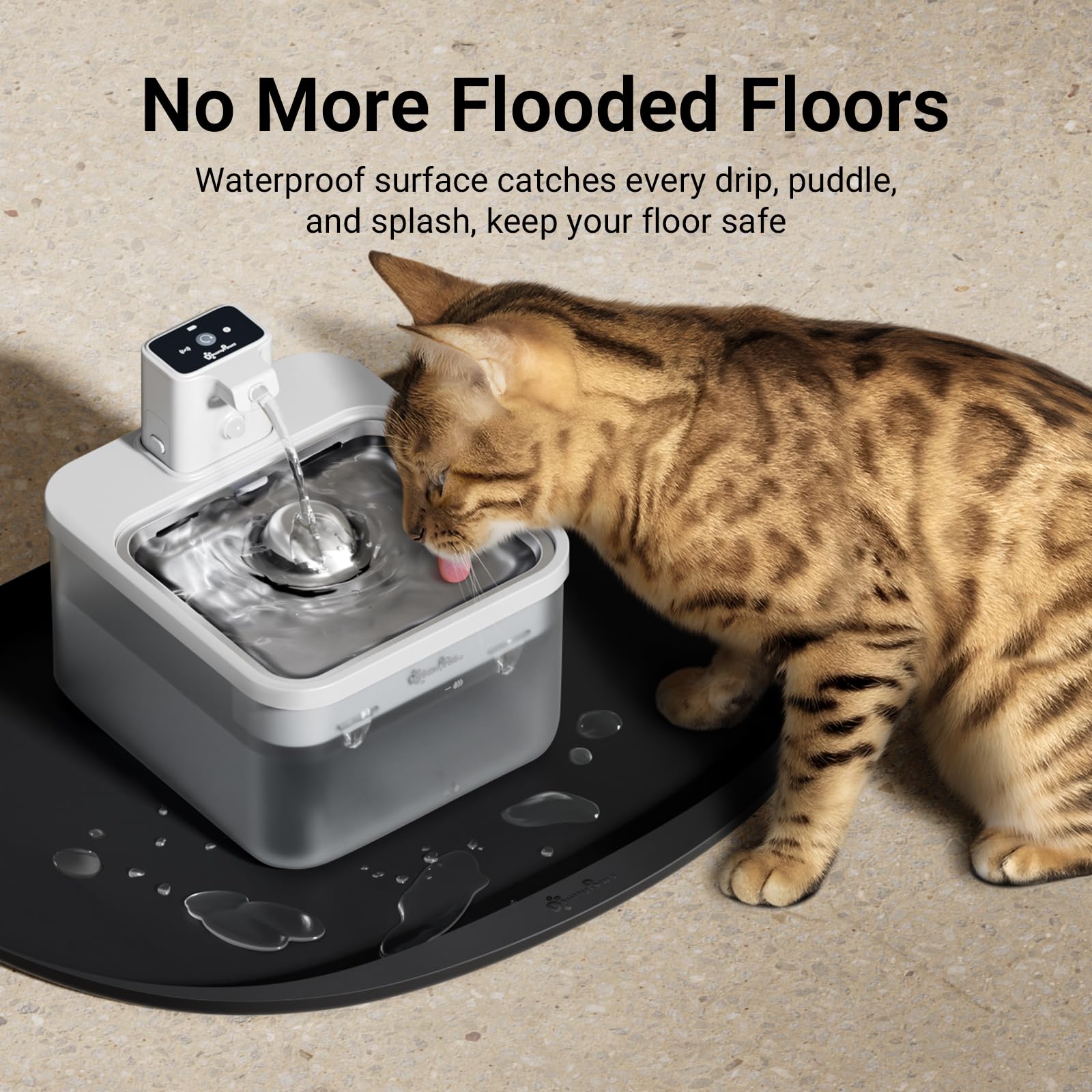 DownyPaws rebord-eleve-0-55po: rebord haut pour contenir liquides et miettes.