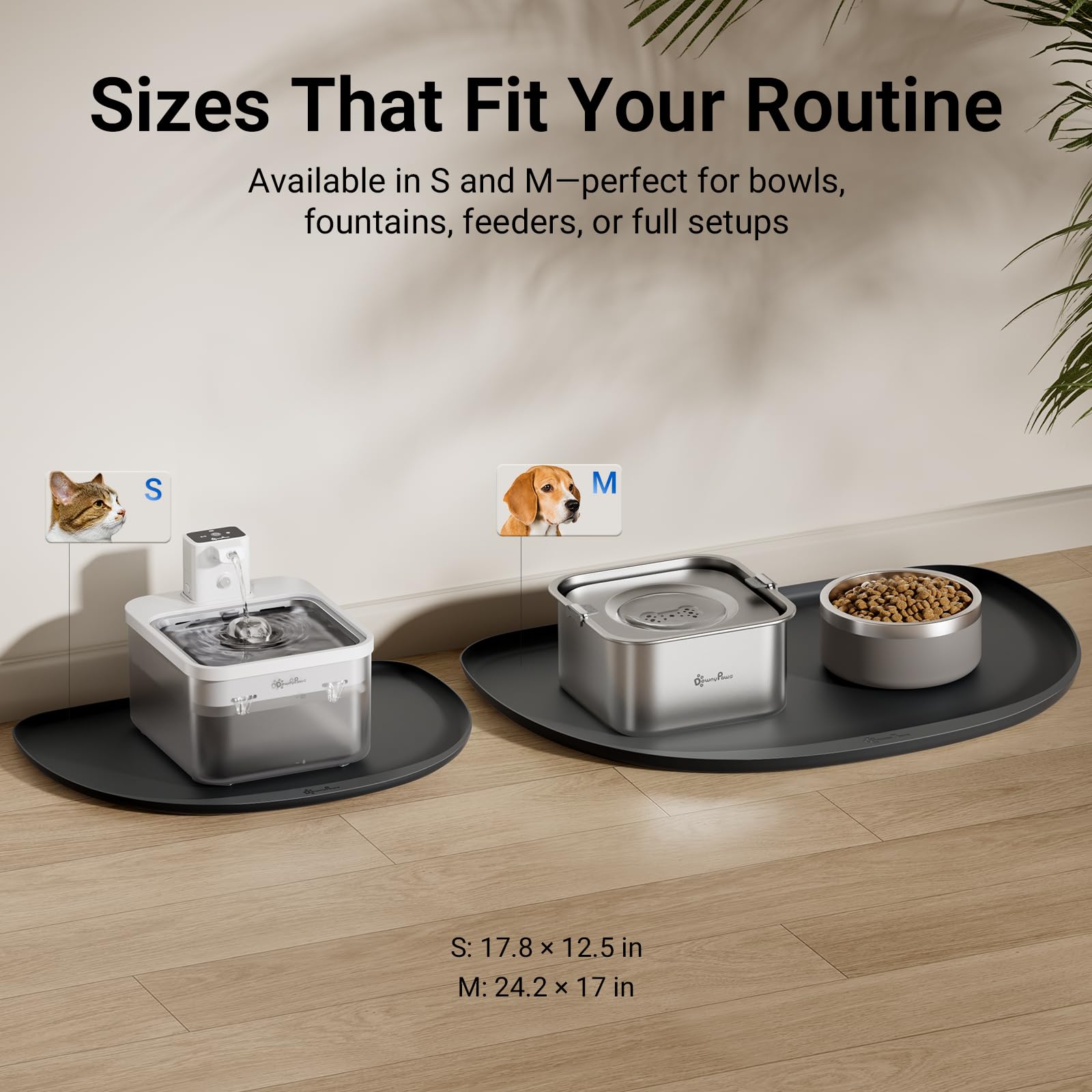 DownyPaws taille-petite: convient aux petits bols et fontaines.