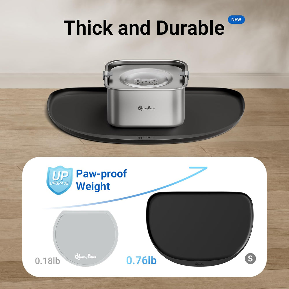 DownyPaws tapis-compatibilite-bols-chat: compatible avec la plupart des bols.