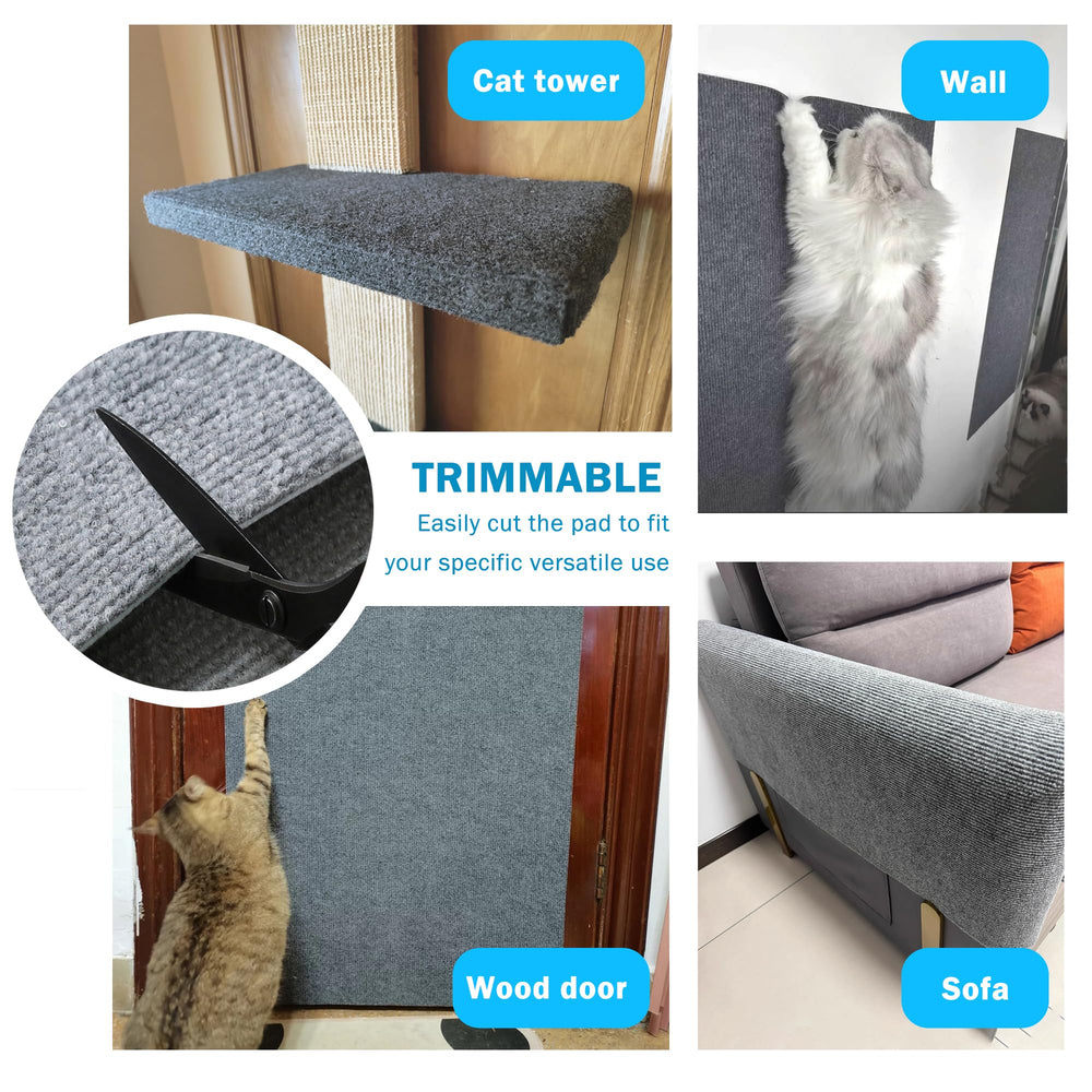 Dozzopet tapis-griffage-chat-adhesif-gris, facile à repositionner