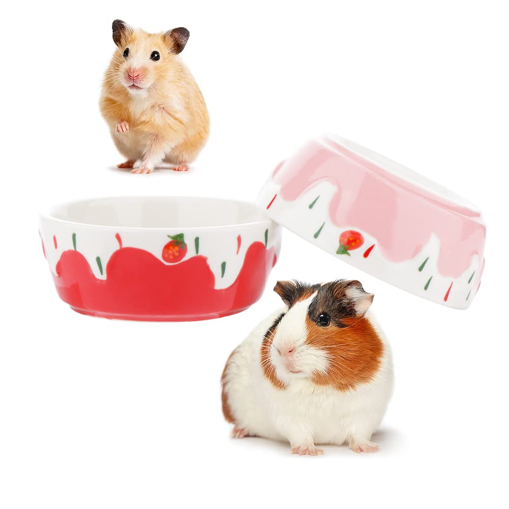 Bol céramique DQITJ hamster rouge anti-renversement, repas stable pour petit animal.
