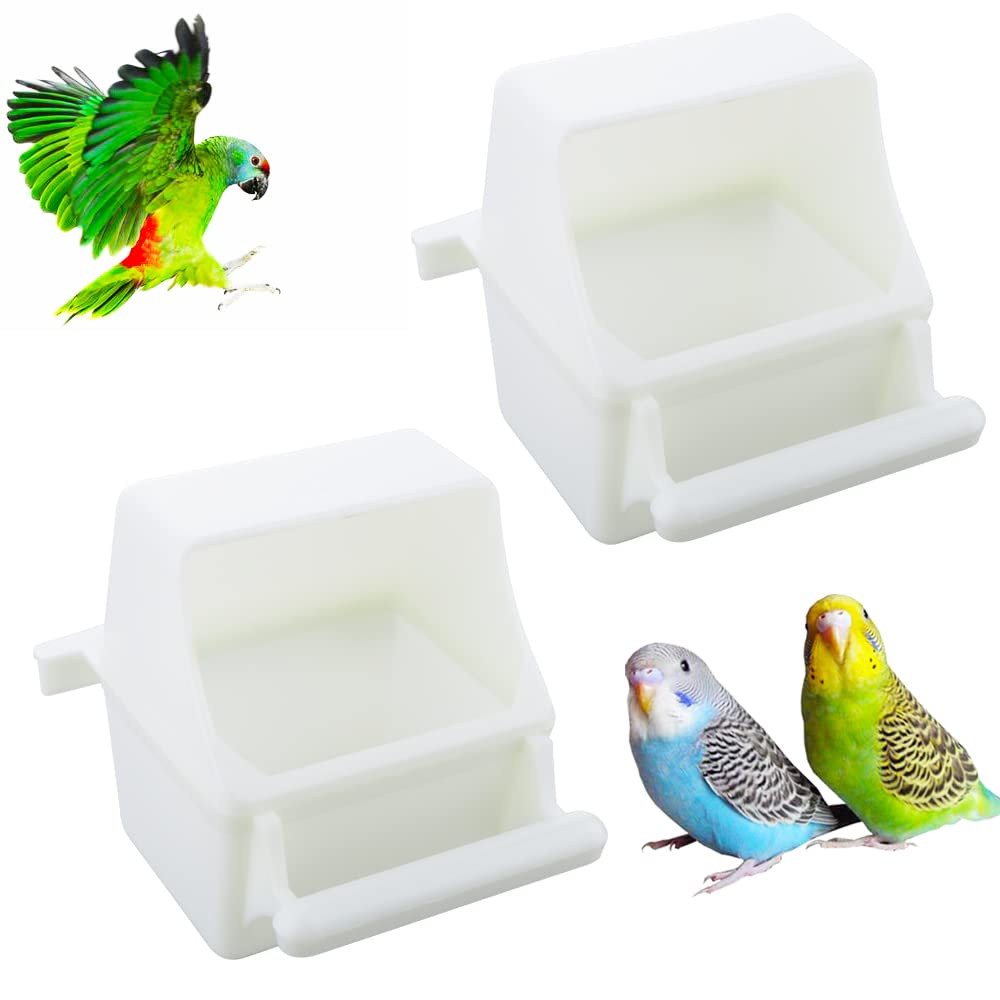 DQITJ distributeur nourriture oiseau petit anti-déversement, montage sur cage.