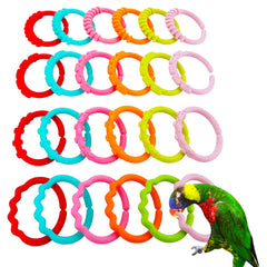 DQITJ ensemble de 24 liens plastiques pour cage, favorise l'enrichissement et le jeu.
