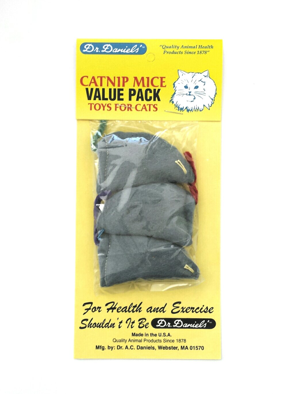 Dr. A.C. Daniels - trois souris catnip pour chat, stimulation ludique