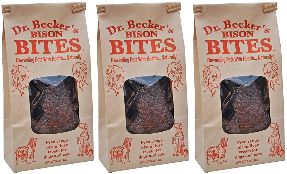 Dr. Becker's Bison Bites – foie de bison, récompense saine pour chiens et chats.