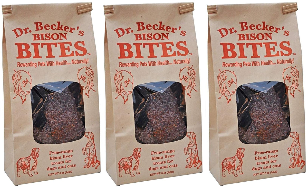 Dr. Becker's Bison Bites – foie de bison, récompense saine pour chiens et chats.