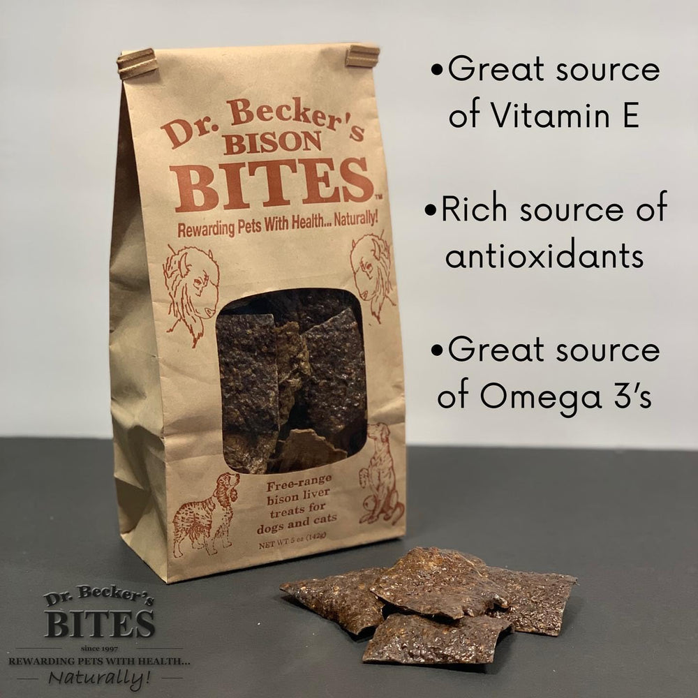 Dr. Becker's Bison Bites – qualité humaine, sans céréales et sans additifs.