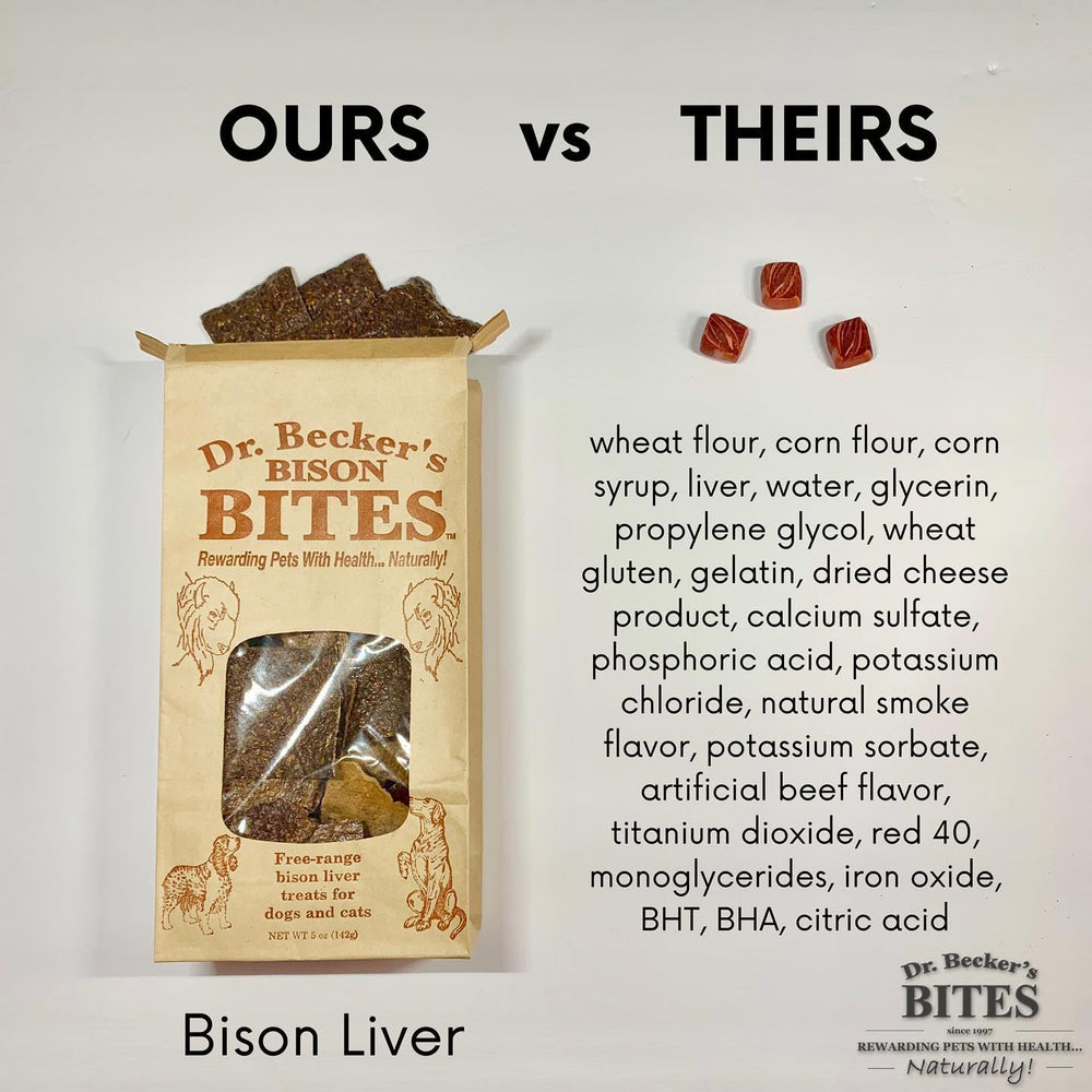 Dr. Becker's Bison Bites – sans gluten, option légère pour régimes spécifiques.