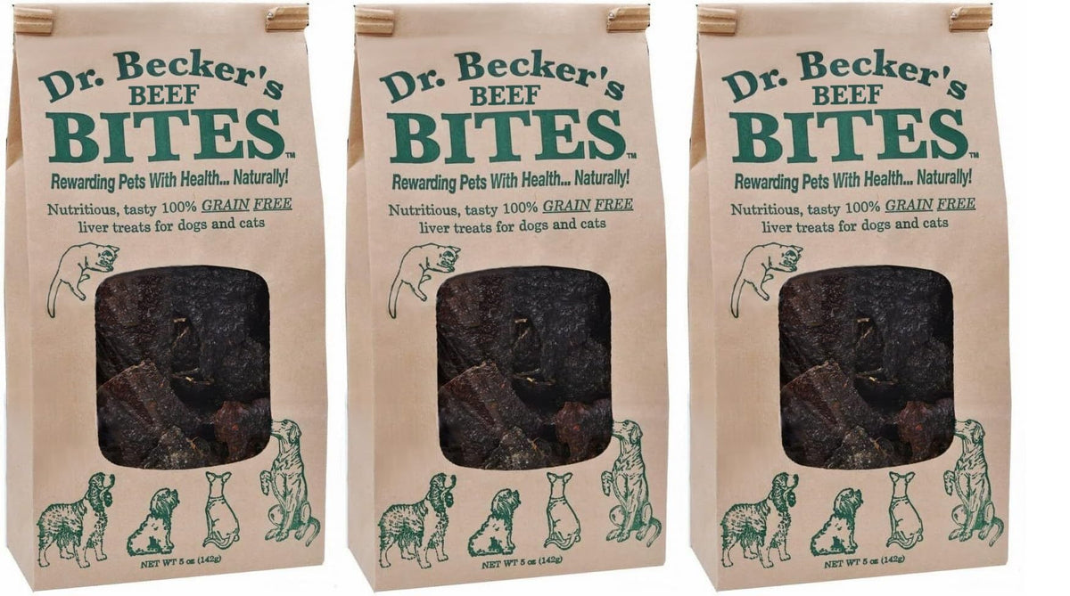Dr. Becker's Bouchées Originales au Bœuf – pack 3 prêt à l’emploi pour l’entraînement.