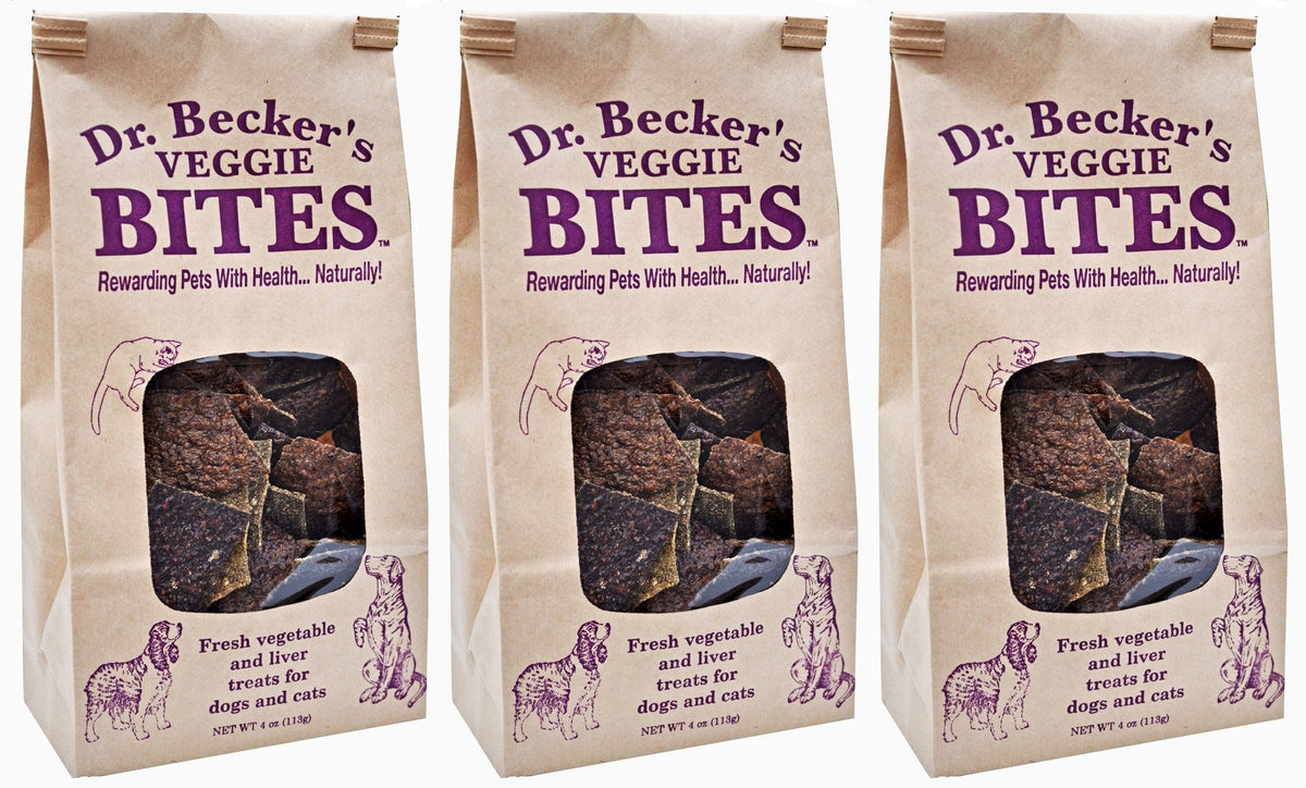 Dr. Becker's Veggie Bites — emballage 4 oz pratique pour sorties et collations.