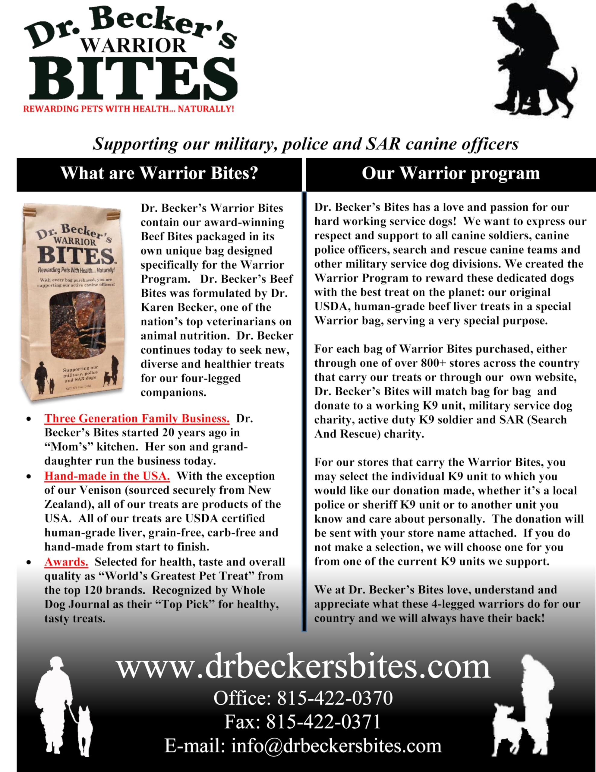 Dr. Becker's Warrior Beef Bites, foie de bœuf de qualité humaine sur l'étiquette