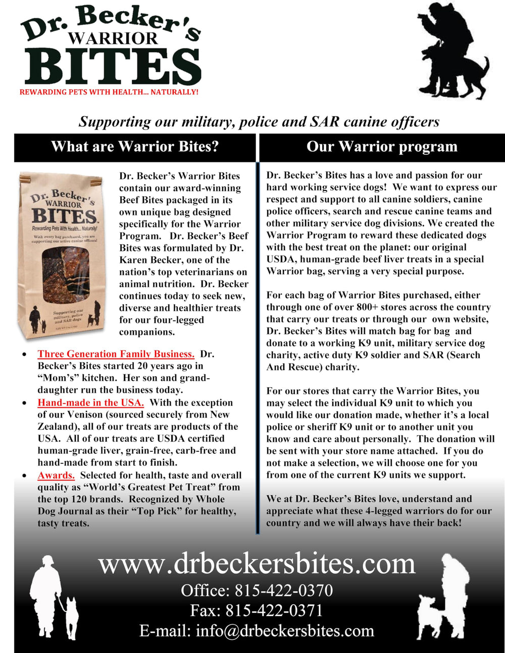 Dr. Becker's Warrior Beef Bites, foie de bœuf de qualité humaine sur l'étiquette