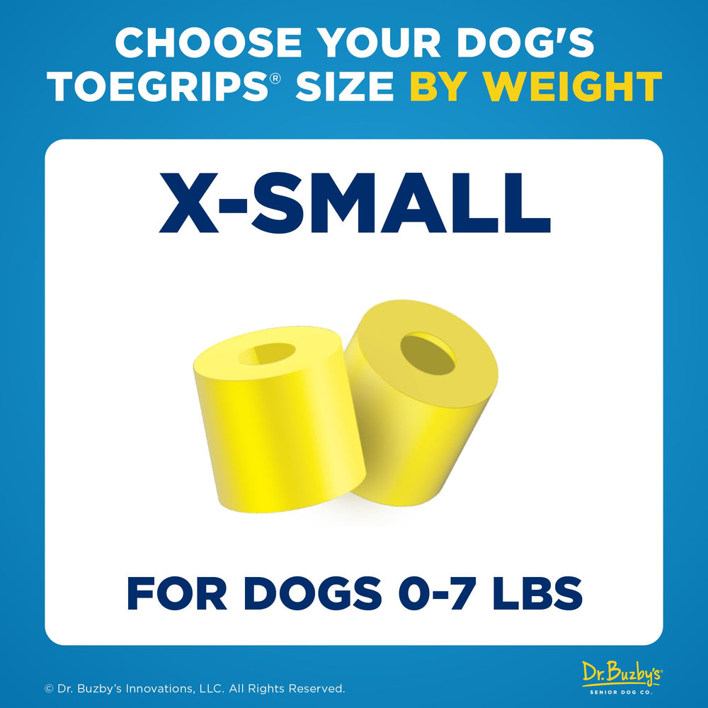 Chien âgé utilisant Dr. Buzby's ToeGrips pour traction.