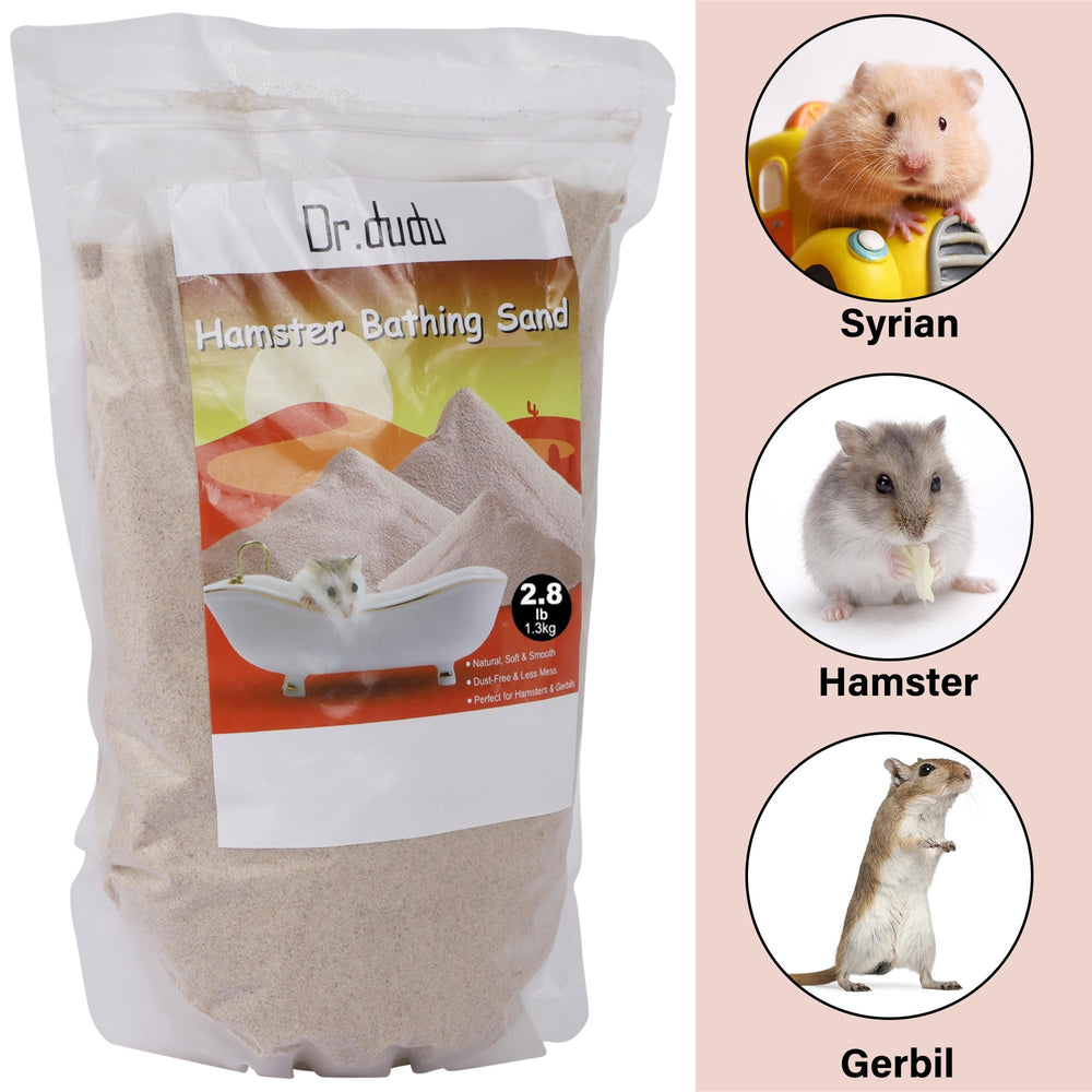 DR.DUDU sable bain hamster sans poussière, contrôle des odeurs discret et efficace.