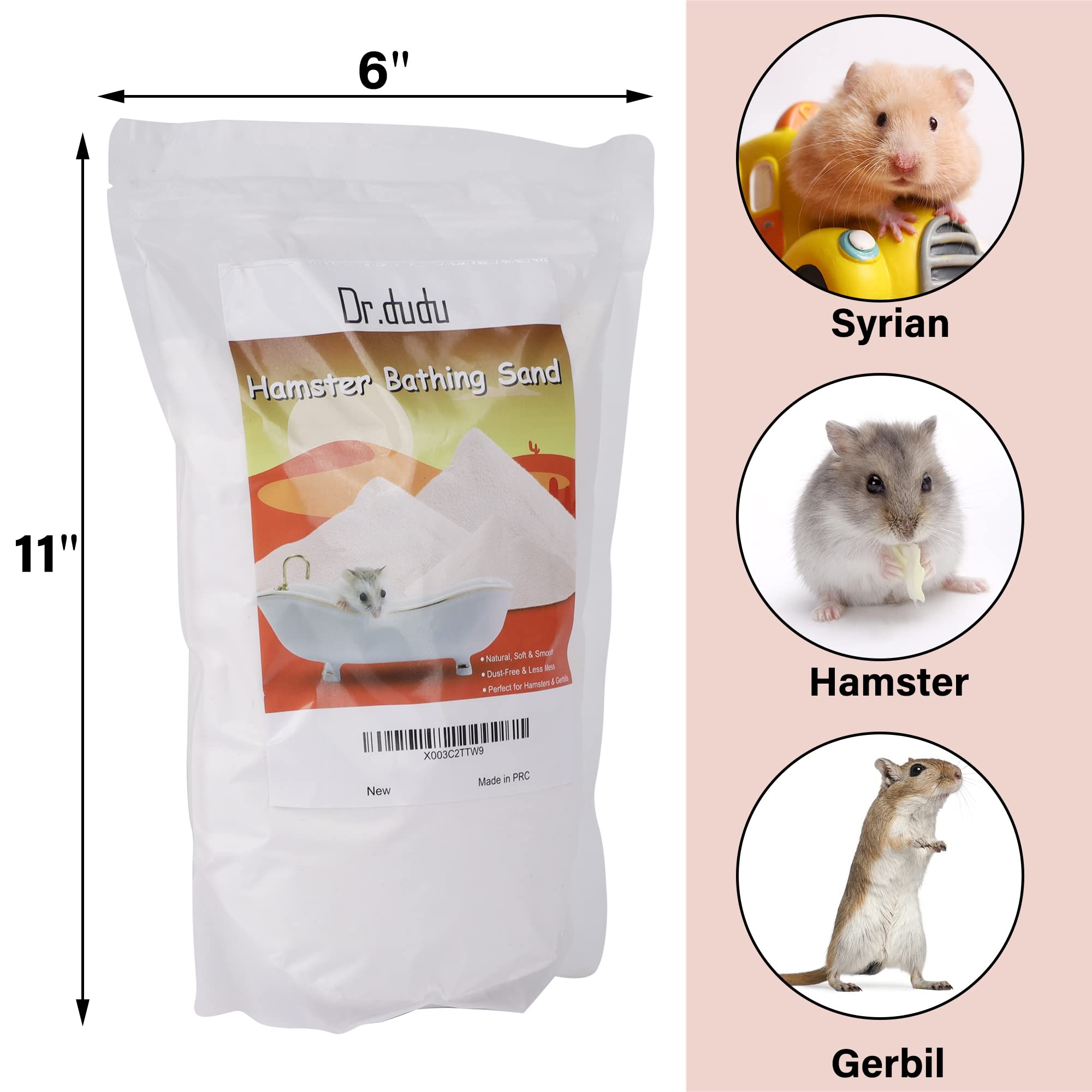 DR.DUDU Sable sans poussière: zones de fouille pour hamster.