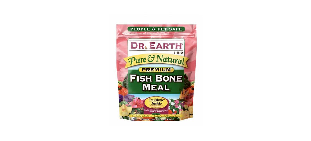 Dr Earth 722, étiquette NPK 3-18-0, indique les nutriments clés.