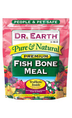 Dr Earth 722, sachet de poudre d'os, apport nutritionnel durable pour le jardin.