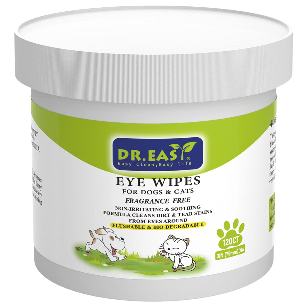 DR.EASY Lingettes Yeux Animaux – Boîte 120, nettoyage rapide et sûr.