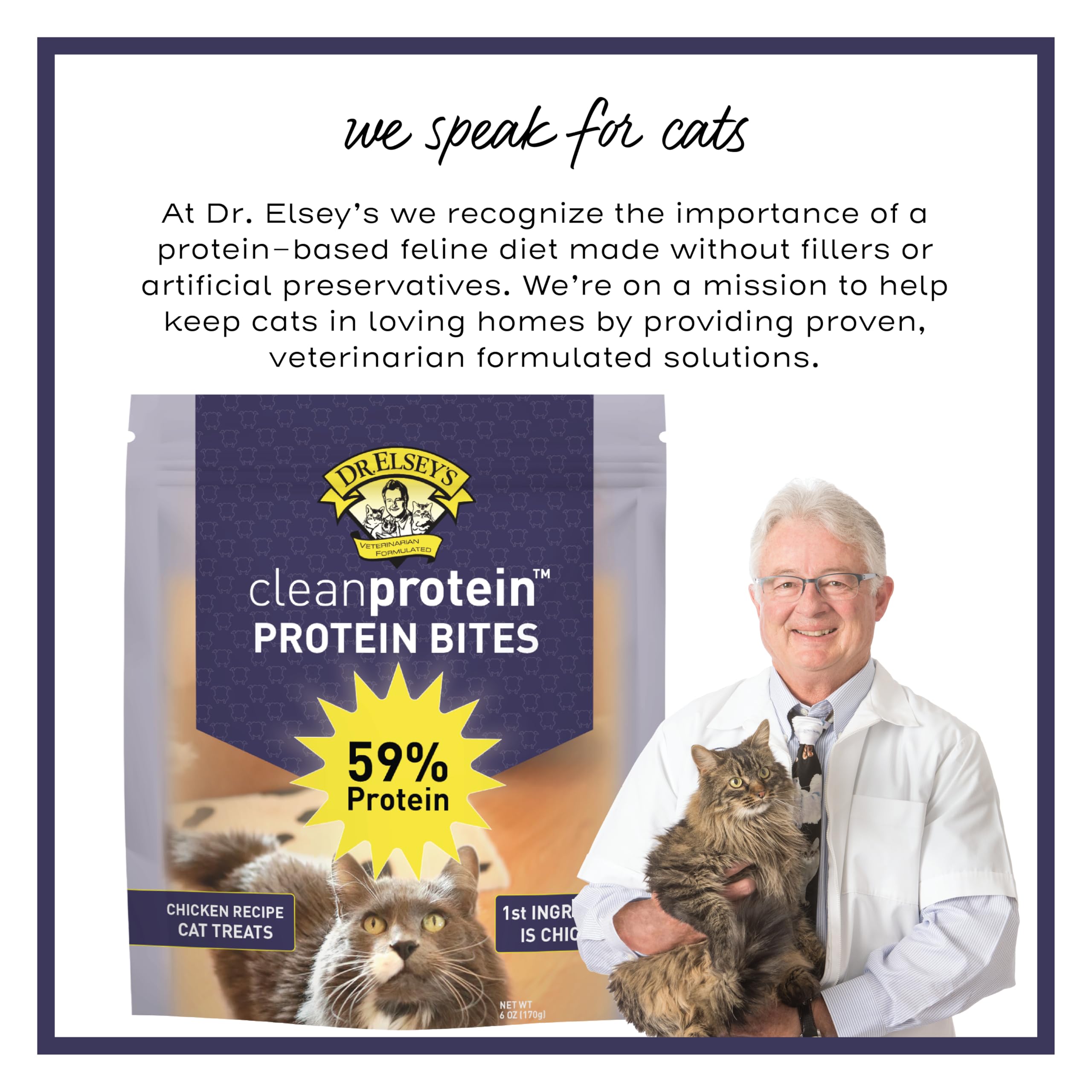 Étiquette Dr. Elsey's Cleanprotein Bites indiquant une nutrition complète