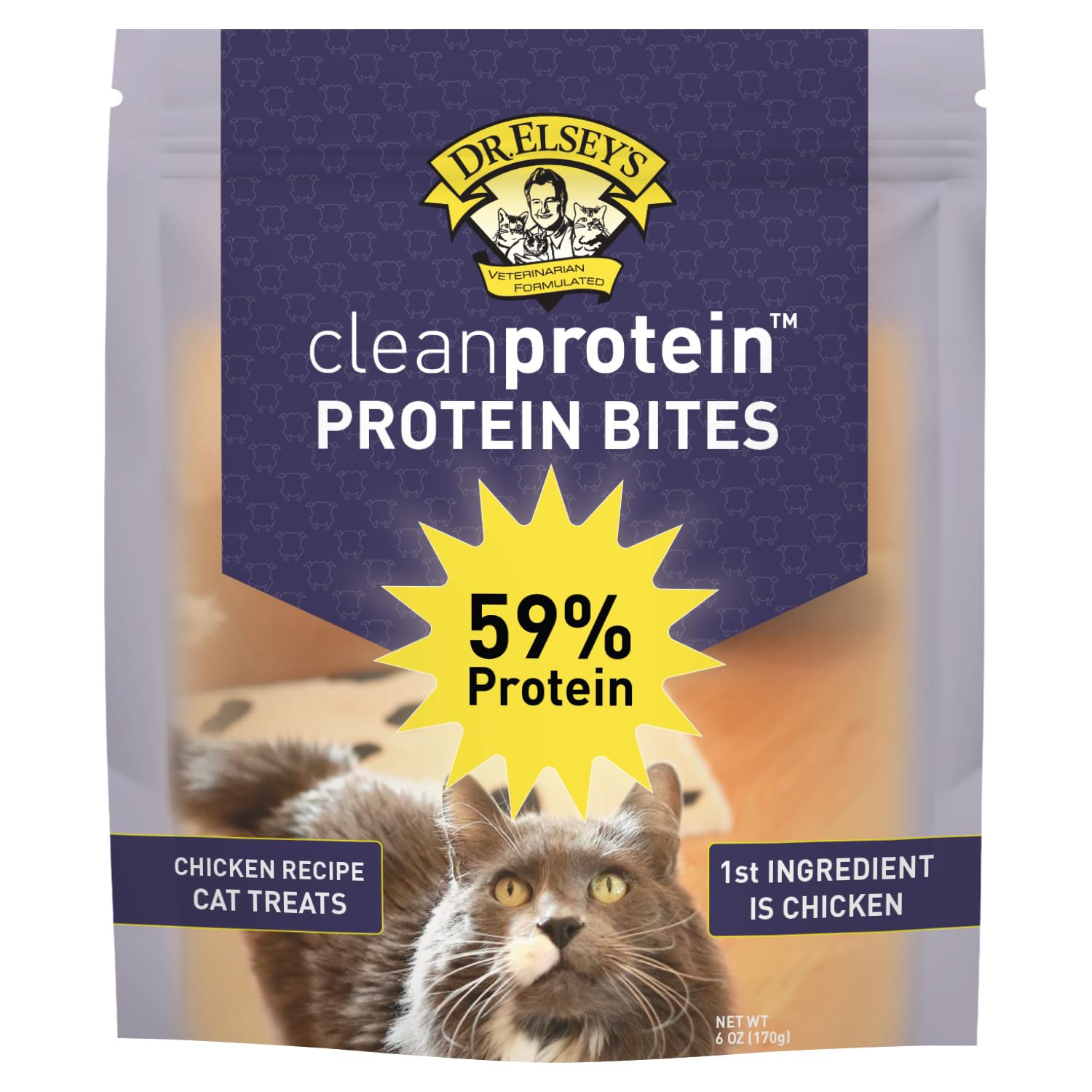 Gros plan sur les bouchées poulet Cleanprotein pour chats